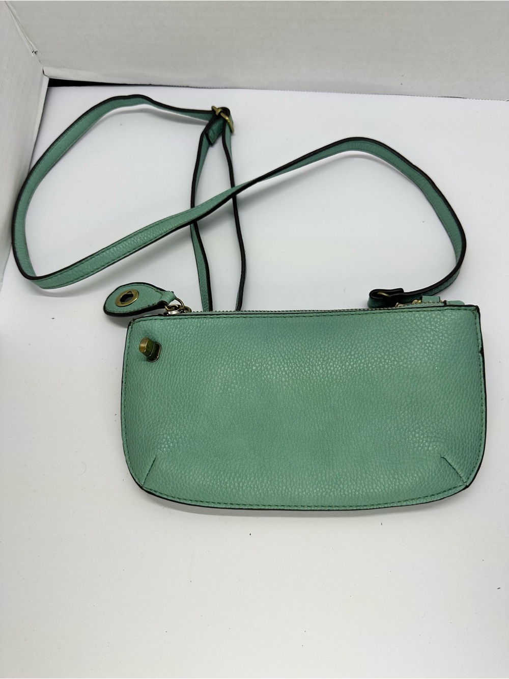 Joy Susan Mint Green Vegan Leather Crossbody Clutch